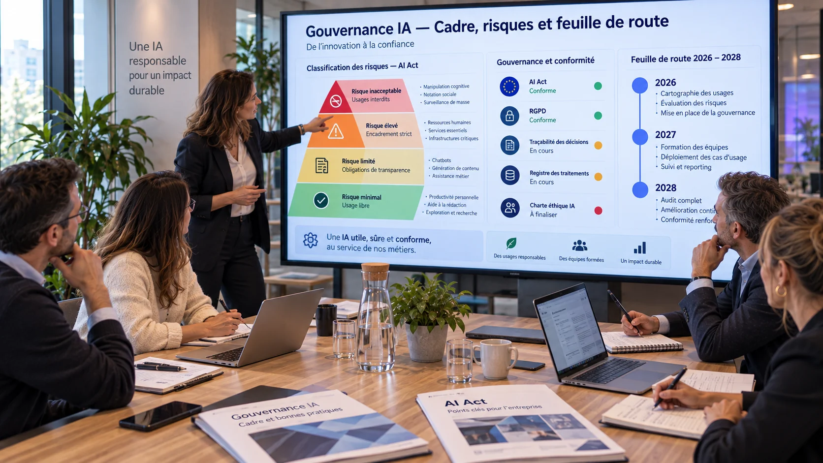Atelier de gouvernance IA Myadvai : niveaux de risque de l’AI Act et feuille de route de conformité sur trois ans
